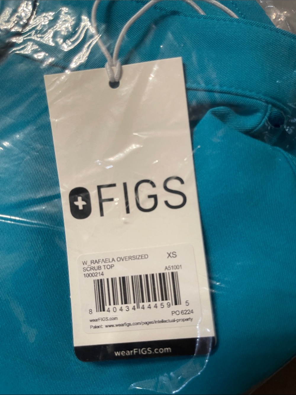 NWT FIGS Teal Medical Scrub Top - Picture 4 of 5